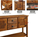 Solid Wood Farmhouse Console Table,Sofa Table with Storage Drawers and Shelves,Entryway Table for Entry Hallway Foyer,Fully Assembled (48" Brown) by CozyNest Decor