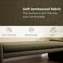 Green Boucle Bench 50" Sherpa End of Bed Bench Modern Upholstered Bench for Bedroom Entryway Living Room Vanity Makeup Room, Teddy Fabric Bench with Seating by CozyNest Decor