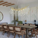 Modern Crystal Gold Chandelier, 55" Large Rectangular Oval Tree Branch Crystal Chandeliers for Dining Room,16-Light Flush Mount K9 Crystal Chandeliers, for Kitchen Island,Dining Room by CozyNest Decor
