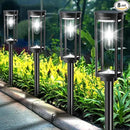 Solar Path Lights Outdoor 8 Pack, Bright Solar Pathway Lights Outside Waterproof, Solar Powered Landscape Lights for Walkway Driveway Lawn Patio Sidewalk Garden Yard, Cool White by GreenHaven Gardens