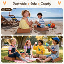Booster Seat for Kitchen Chair with Comfy Backrest and Adjustable Safety Buckles,Non-Slip Kid Toddler Booster Seat for Dining Table,Portable PU Travel Baby Booster Increasing Cushion Chair by TinyTreasures Baby Boutique