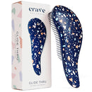 Crave Naturals Glide Thru Hair Brush - Detangler Brush for Curly, Straight, Wet or Dry Hair - Gentle Detangling Brushes for Adults, Kids, Toddlers - Hair Accessories for Women, 7.5"x3" - Terazzo by TinyTreasures Baby Boutique