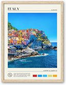 HesenDot Natural OAK Wood Framed Cinque Terre National Park Wall Art,12x16in Italian Natural Seascape Canvas Wall Print,Classic Urban Landmark Wall Decor for Living Room, Bedroom,Office Set of 1 by CozyNest Decor
