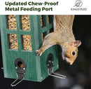 Kingsyard Upgraded Rainproof Bird Feeder for Outdoor Hanging - Metal Feeding Port, Recycled Plastic Wild Bird Feeder with Metal Mesh Tray for Goldfinch Small Bird, Garden Yard Decoration, Green by GreenHaven Gardens