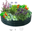 Durable Round Steel Raised Garden Bed Painted for Planting Vegetable/Herbs/Flowers/Trees at Backyard/Garden,or Baby Chicken,Christmas Tree Fence (Dark Green, 60 in Diameter x 12 in high) by GreenHaven Gardens
