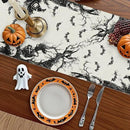 GPGHE Halloween Table Runner Black Ghost Holiday Burlap Table Decoration Indoor Outdoor Home Decor Party Supply 13 x 60 Inch by CozyNest Decor