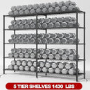 REIBII 5 Tier Wire Shelving Storage Shelves Loads 1430LBS, 58" W Metal Shelving for Storage Adjustable Shelving Unit Heavy Duty Garage Shelves Pantry Shelves Kitchen, Black by CozyNest Decor
