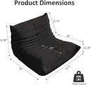 Bean Bag Chair, Oversized Bean Bag Chair for living Room, Fireside Chair for adults with Memory Foam Filled, Big Accent Sofa Lounge Floor Sofa for Gaming, Reading, Relax, No Assembly Required. (Black) by CozyNest Decor