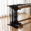 Black Table Runner Cheesecloth Gauze Rustic Premium Cotton Cheese Cloth Table Runner 120 Inch 10 FT for Wedding Bridal Baby Shower Long Sheer Boho Home Decorations by CozyNest Decor
