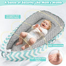 KISS GOLD Baby Lounger - Breathable Soft Cotton Cover Baby Lounger Nest, Babies Essentials Gifts, Portable Lounger for Baby Tummy Time Floor Playing Seated Support for Home and Travel by TinyTreasures Baby Boutique