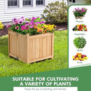 S AFSTAR Outdoor Wooden Planter Box, Folding Raised Garden Bed W/Drainage Hole, Patio Square Plant Container for Flowers, Vegetables, Fruits, Herbs, Collapsible Planting Box for Yard, 15" x 15" x 14" by GreenHaven Gardens