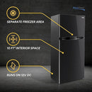 RecPro 10 Cu Ft 12V RV Refrigerator | Black Frost-Free Fridge with Freezer | Double Door, Adjustable Shelves, Reversible Door, Built-In Lock | 23.5”W x 26”D x 59”H | Off-Grid & Dry Camping Ready by CozyNest Decor