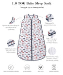 Baby Sleep Sack 2-4 T 95% Rayon from Bamboo 5% Spandex Boys & Girls Wearable Blanket 1.0 TOG Toddler Sleeping Sack 2- Way Zipper X-Large by TinyTreasures Baby Boutique