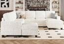 Belffin Oversized Sofa Bed Modular Sectional Sleeper Sofa with Pull Out Bed L Shaped Couch with Storage Chaise White Couch by CozyNest Decor