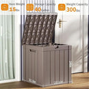 40 Gallon Resin Deck Box, Lockable Patio Outdoor Storage Box for Furniture, Garden Tools and Tools Storage, Waterproof Outside Storage Boxes - Grey by CozyNest Decor
