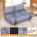Full Foam Loveseat Sofa,Adults Bean Bag Chairs Floor Couch with Soft Waterproof Fabric,Armless Fireside Lounge Chair for Living Room,Apartment and Office (Grey) by CozyNest Decor