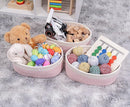 Off White&Mixed Pink Shelf Basket to Store and Organize Household Items/Baskets&Bins for Daily Storage &Organizing/Woven Rope Basket for Bedroom,Playroom/Small Oval-13x8.66x5.11’’,3 Packs by TinyTreasures Baby Boutique