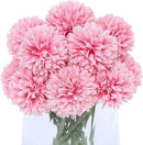 Kimura's Cabin 20Pcs Fake Chrysanthemum Artificial Silk Ball Flower Faux Mums Flowers Bouquets for Wedding Party Home Kitchen Table Decor DIY Decoration (Dark Pink) by CozyNest Decor