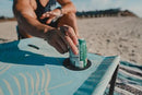 Neso Portable Beach Table with Cup Holders, Cell Phone Pockets, Lightweight for Picnics and Parks (Aqua Fronds) by GreenHaven Gardens
