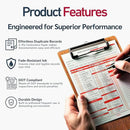 100 Pack 3-Ply Carbonless Annual Vehicle Inspection Report Forms with FMCSA Red Aluminum Adhesive Labels, DOT Inspection Forms and Stickers, Shrink-Wrapped, 8.5" x 11.75" - Made in USA by GreenHaven Gardens