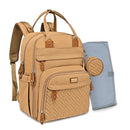 BabbleRoo Diaper Bag Backpack - Baby Essentials Travel Tote - Multi function Waterproof Diaper Bag, Travel Essentials Baby Bag with Changing Pad, Stroller Straps & Pacifier Case - Unisex, Beige by TinyTreasures Baby Boutique