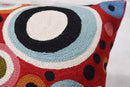 Lumbar Red Polka Dots Decorative Pillow Cover Contemporary Pillowcase Farmhouse Chair Cushion Modern Outdoor Pillowsham Couch Cushion Hand Embroidered Wool Size - 14x20 by CozyNest Decor