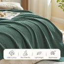 EMME Cotton Muslin King Blanket Bed Layering Breathable Gauze Blanket Soft Lightweight Blankets Adults (Forest Green, 108"x90") by CozyNest Decor