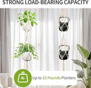 2 Pack Macrame Plant Hanger, 49 Inch, Fits 4-8 Inch Pots, 2 Tier Indoor Outdoor Hanging Planter Basket Flower Pot Holder, Boho Home Decor, Ivory (POTS NOT Included)