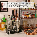 Bartender Kit Cocktail Shaker Set with Stand 17-Piece Bar Tool Bar Set for Drink Mixing Home Bartending Kit Bar Cart Accessories: Martini Shaker, Mixer Spoon, Jigger, Muddler, Strainer & Recipes Gifts by CozyNest Decor