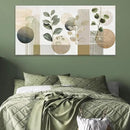 Boho Green Wall Art Mid Century Canvas Wall Art Decor Set Bohemian Abstract Wall Decor Modern Geometric Wall Painting Neutral Botanical Art Print Picture Living Room Bedroom Office Artwork 24"X 48" by CozyNest Decor