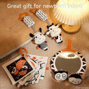 TUMAMA Black and White Baby Toys, High Contrast Tummy Time, Newborn Soft Books Mirror Rattles, Montessori Sensory 0-12 Months, Hanging Infant for Carseat Stroller Play Mat Crib by TinyTreasures Baby Boutique