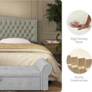 Velvet Upholstered Headboard King/Cal King Size Latest Model Wall Mount, Bed Frame Mount, Featuring High-Density Sponge Padding, Luxury Texture Easy Assembly and Style-Taupe by CozyNest Decor