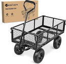 Yesker Steel Garden Carts - 800lbs Dump Wagon with All Terrain Inflatable Wheels for Yard Lawn Farms Gardening - Heavy Duty Utility Outdoor Hauling Wheelbarrow by GreenHaven Gardens