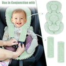 GFU Infant Car Seat Insert Head and Body Support, Reversible Newborn Insert for Carseat with Strap Pads, Soft Stroller Cushion Pillow Insert for Boys and Girls, Fits for Stroller, Swing, Green by TinyTreasures Baby Boutique