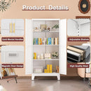 Metal Pantry Cabinet with 2 Doors and Adjustable Shelves, Kitchen Storage cabinets with Gold Handles, Versatile Storage for Laundry/Living Room,Bathroom,Dinning Room-White by CozyNest Decor