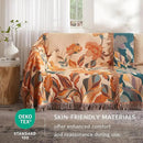 Boho Throw Blanket for Couch Sofa Bed, 100% Cotton Woven Quilt with Tassel 90”x98”, Super Soft Muslin Blanket with Floral Printed, Decorative Reversible Bed Blanket/Cover for All Seasons by CozyNest Decor