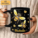 Hyturtle Personalized Jewelry Bee Mug - Bee Keeper Gifts For Women Lovers Teacher - Honey Gifts For Beekeeper Farmer On Birthday - Queen Honeycomb Decor - Custom Coffee Cup Ceramic Mug 11 Oz 15 Oz by CozyNest Decor