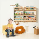 Wall Bookshelf - 3-Tier Floating Wooden Shelves for Kids Room, Nursery, Baby Room, Playroom, Living Room - Birch Hanging Montessori Bookshelf (Narrow) by TinyTreasures Baby Boutique
