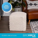 BIRDROCK HOME Bud Pouf Foot Stool Ottoman - Knit Bean Bag Floor Chair - Cotton Braided Cord - Great for The Living Room, Bedroom and Kids Room - Small Furniture by CozyNest Decor