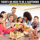 Bartender Kit with Whiskey Smoker - 13 pcs, Bamboo Stand - Bar Set with Cocktail Shaker, Bartending Kit with Essential Bar Accessory Tools, Wood Chips, Pink Gold by CozyNest Decor