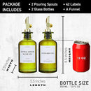 Green Glass Olive Oil Dispenser Bottle For Kitchen By Verpsace,Avocado Oil Dispenser Set, Modern Decor, Gold Kitchen Accessories for Home, Airbnb, Cafe (Gold, Set of 2) by CozyNest Decor