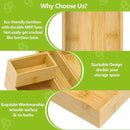Silverware Bamboo Drawer Organizer Tray, 4 PCS Kitchen Drawer Organizer Storage for Utensil Cutlery, Bathroom, Office Desk, Makeup by CozyNest Decor