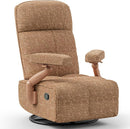 Nursery Swivel Glider Recliner Chair with Adjustable Armrests & Headrest, Rocking Chair Nursery with Removable Cover for Breastfeeding, FSC & Oeko-TEX Certified, Brown by TinyTreasures Baby Boutique