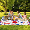 Extra Large Picnic Blanket Waterproof,80"x 80"Foldable Machine Washable Beach Blanket,Outdoor Blanket for 6-8 Adults,Suitable for Indoor Crawling,Park Beach,Camping,Hiking,Family Travel(Blue,Red) by TinyTreasures Baby Boutique