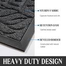 Yimobra Welcome Matt Outdoor 60x36, Waterproof All-Season Front Door Mat, All-Weather Doormat, Sturdy Natural Rubber, Fade Resistant, Low Profile, Easy Clean Patio Porch Entryway Mat, Grey by CozyNest Decor