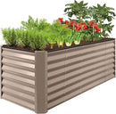 Best Choice Products 8x2x2ft Outdoor Metal Raised Garden Bed, Rectangular Deep Root Planter Box for Vegetables, Flowers, Herbs, and Succulents w/ 239 Gallon Capacity - Taupe by GreenHaven Gardens