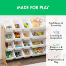 Humble Crew Supersized Toy Storage Organizer with 16 Removable Bins, Natural/White – Large Toy Storage for Toddlers Ideal for Kids' Rooms, Playrooms, and Nurseries - Modern Toy Bins for Kids by TinyTreasures Baby Boutique