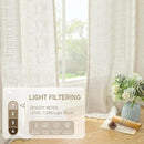 LAMIT Cream Linen Curtains 90 Inch Long 2 Panels Set for Bedroom Living Room, Soft Thick Bronze Grommet Window Drapes Semi Sheer Light Filtering Panels Farmhouse, 52 x 90 Inch, Cream Ivory by CozyNest Decor