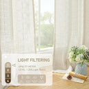 LAMIT Sheer Linen Curtains for Living Room 95 inch Long 2 Panels, Light Filtering Natural Curtains Bronze Grommet Linen Textured Neutral Boho Drapes for Bedroom Farmhouse, 52 x 95 Inch by CozyNest Decor