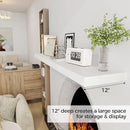 Fun Memories White Floating Shelves 55 Inch Long, 12 Inch Deep Floating Shelves for Wall, 55 x 12 Large Wall Shelf for Fireplace Mantel, 2 Inch Thick Storage Shelves for Living Room, Bedroom, 1 Pack by CozyNest Decor